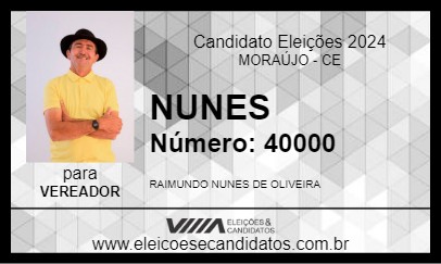 Candidato NUNES 2024 - MORAÚJO - Eleições