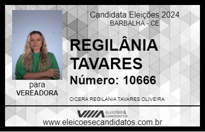 Candidato REGILÂNIA TAVARES 2024 - BARBALHA - Eleições