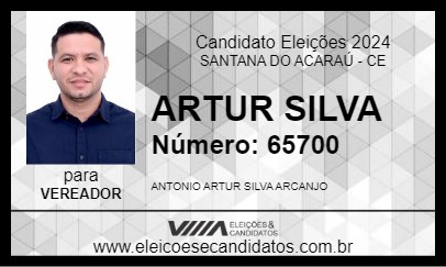 Candidato ARTUR SILVA 2024 - SANTANA DO ACARAÚ - Eleições