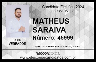 Candidato MATHEUS SARAIVA 2024 - BARBALHA - Eleições