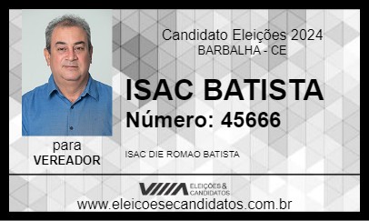 Candidato ISAC BATISTA 2024 - BARBALHA - Eleições