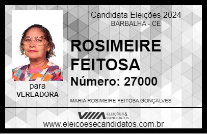 Candidato ROSIMEIRE FEITOSA 2024 - BARBALHA - Eleições