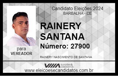 Candidato RAINERY SANTANA 2024 - BARBALHA - Eleições