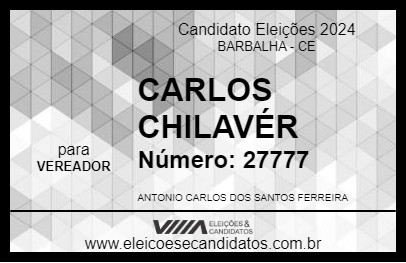 Candidato CARLOS CHILAVÉR 2024 - BARBALHA - Eleições