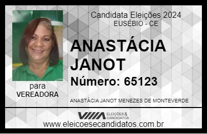 Candidato ANASTÁCIA JANOT 2024 - EUSÉBIO - Eleições