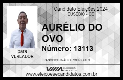 Candidato AURÉLIO DO OVO 2024 - EUSÉBIO - Eleições