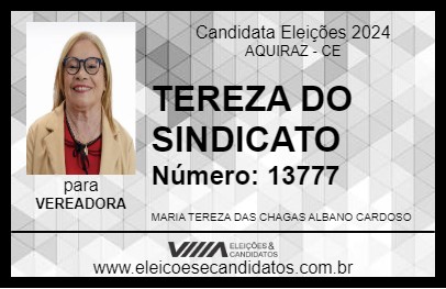 Candidato TEREZA DO SINDICATO 2024 - AQUIRAZ - Eleições