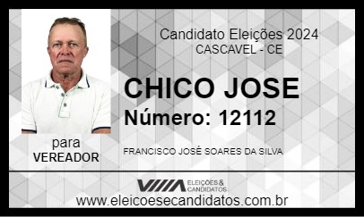 Candidato CHICO JOSE 2024 - CASCAVEL - Eleições