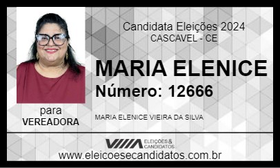 Candidato MARIA ELENICE 2024 - CASCAVEL - Eleições