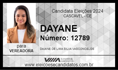 Candidato DAYANE 2024 - CASCAVEL - Eleições