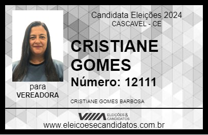 Candidato CRISTIANE GOMES 2024 - CASCAVEL - Eleições