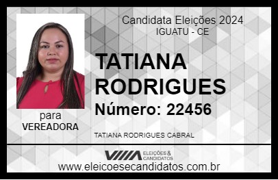 Candidato TATIANA RODRIGUES 2024 - IGUATU - Eleições