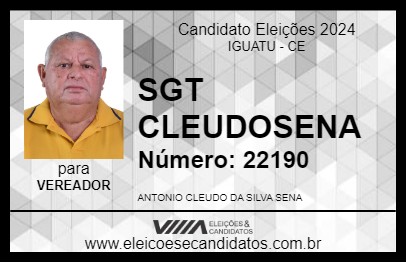 Candidato SGT CLEUDOSENA 2024 - IGUATU - Eleições