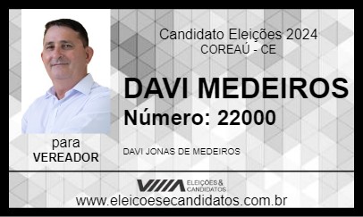 Candidato DAVI MEDEIROS 2024 - COREAÚ - Eleições