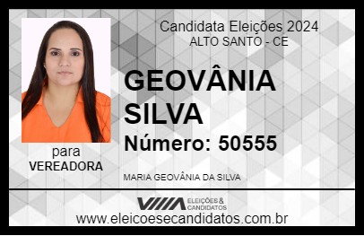 Candidato GEOVÂNIA  SILVA 2024 - ALTO SANTO - Eleições