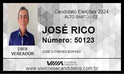 Candidato JOSÉ RICO 2024 - ALTO SANTO - Eleições