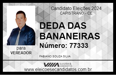 Candidato DEDA DAS BANANEIRAS 2024 - CAPISTRANO - Eleições