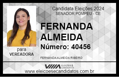 Candidato FERNANDA ALMEIDA 2024 - SENADOR POMPEU - Eleições