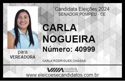 Candidato CARLA NOGUEIRA 2024 - SENADOR POMPEU - Eleições