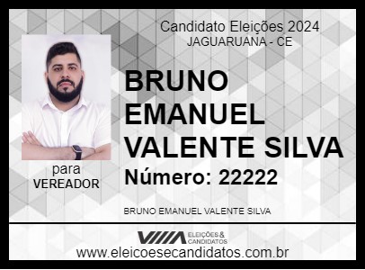 Candidato BRUNO DO PAULO DA SANTA 2024 - JAGUARUANA - Eleições