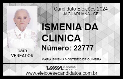 Candidato ISMENIA DA CLINICA 2024 - JAGUARUANA - Eleições