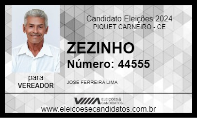 Candidato ZEZINHO 2024 - PIQUET CARNEIRO - Eleições