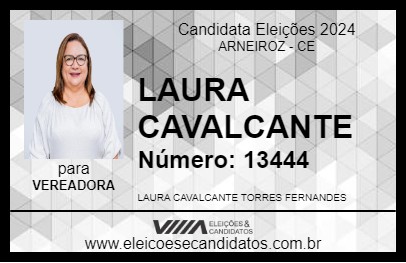 Candidato LAURA CAVALCANTE 2024 - ARNEIROZ - Eleições