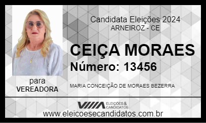 Candidato CEIÇA MORAES 2024 - ARNEIROZ - Eleições