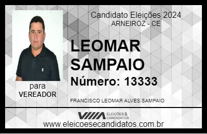 Candidato LEOMAR SAMPAIO 2024 - ARNEIROZ - Eleições