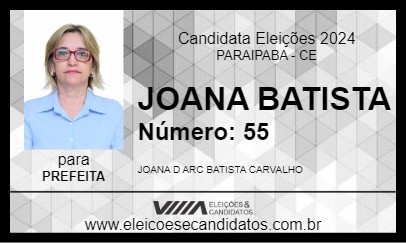 Candidato JOANA BATISTA 2024 - PARAIPABA - Eleições