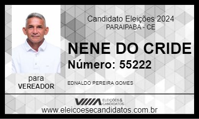 Candidato NENE DO CRIDE 2024 - PARAIPABA - Eleições