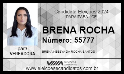 Candidato BRENA ROCHA 2024 - PARAIPABA - Eleições