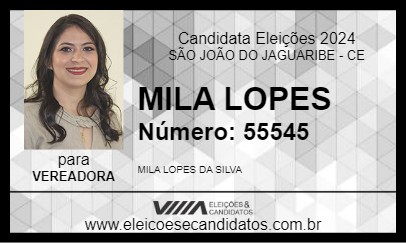 Candidato MILA LOPES 2024 - SÃO JOÃO DO JAGUARIBE - Eleições