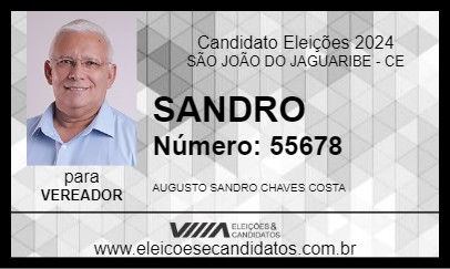 Candidato SANDRO 2024 - SÃO JOÃO DO JAGUARIBE - Eleições