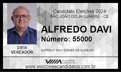 Candidato ALFREDO DAVI 2024 - SÃO JOÃO DO JAGUARIBE - Eleições