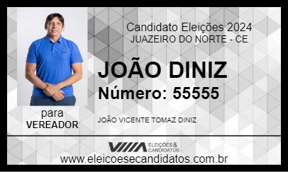 Candidato JOÃO DINIZ 2024 - JUAZEIRO DO NORTE - Eleições