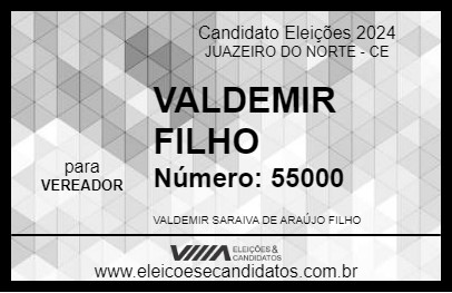 Candidato VALDEMIR FILHO 2024 - JUAZEIRO DO NORTE - Eleições