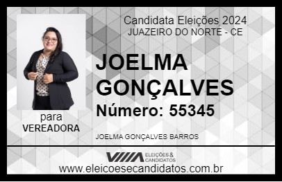 Candidato JOELMA GONÇALVES 2024 - JUAZEIRO DO NORTE - Eleições