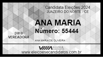 Candidato ANA MARIA 2024 - JUAZEIRO DO NORTE - Eleições