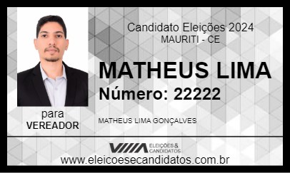 Candidato MATHEUS LIMA 2024 - MAURITI - Eleições