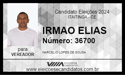 Candidato IRMAO ELIAS 2024 - ITAITINGA - Eleições