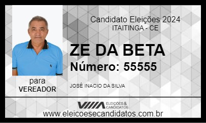 Candidato ZE DA BETA 2024 - ITAITINGA - Eleições