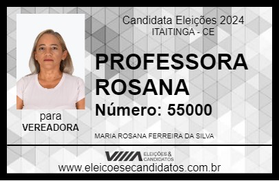 Candidato PROFESSORA ROSANA 2024 - ITAITINGA - Eleições