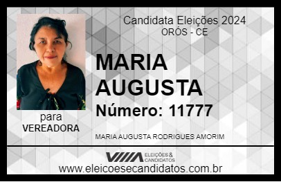 Candidato MARIA AUGUSTA 2024 - ORÓS - Eleições