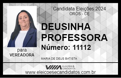 Candidato DEUSINHA PROFESSORA 2024 - ORÓS - Eleições