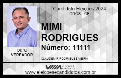 Candidato MIMI RODRIGUES 2024 - ORÓS - Eleições