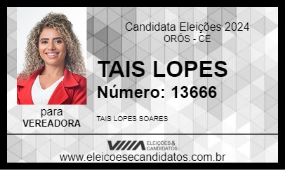 Candidato TAIS LOPES 2024 - ORÓS - Eleições