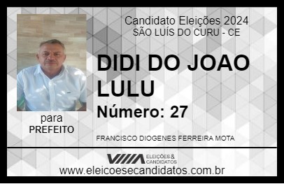 Candidato DIDI DO JOAO LULU 2024 - SÃO LUÍS DO CURU - Eleições