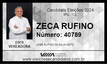 Candidato ZECA RUFINO 2024 - IPU - Eleições