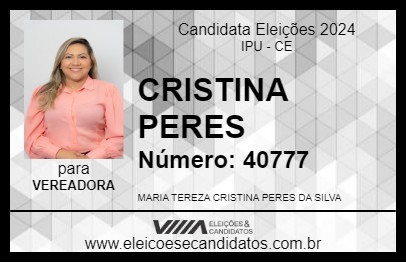 Candidato CRISTINA PERES 2024 - IPU - Eleições